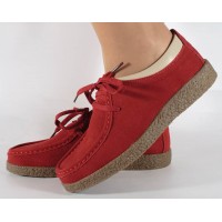 Pantofi din piele naturala rosii talpa crep dama/dame/femei (cod 186004)