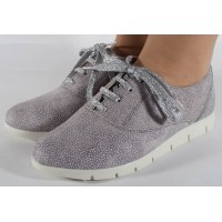 Pantofi gri piele naturala dama/dame/femei (cod SPF01)